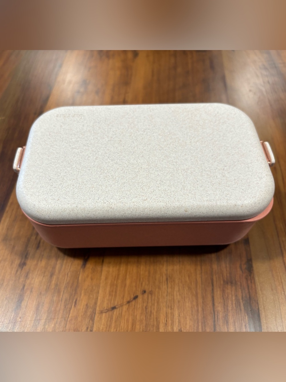 Our Place THE LUNCH BOX Bento Box Pink Rose Gold & Cream w/ Chop Sticks Utensils